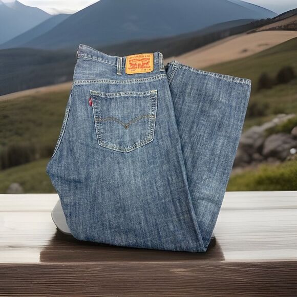 Levis 569 Jeans Mens 38X32 Loose Straight Medium Wash 100% Cotton - Picture 1 of 7